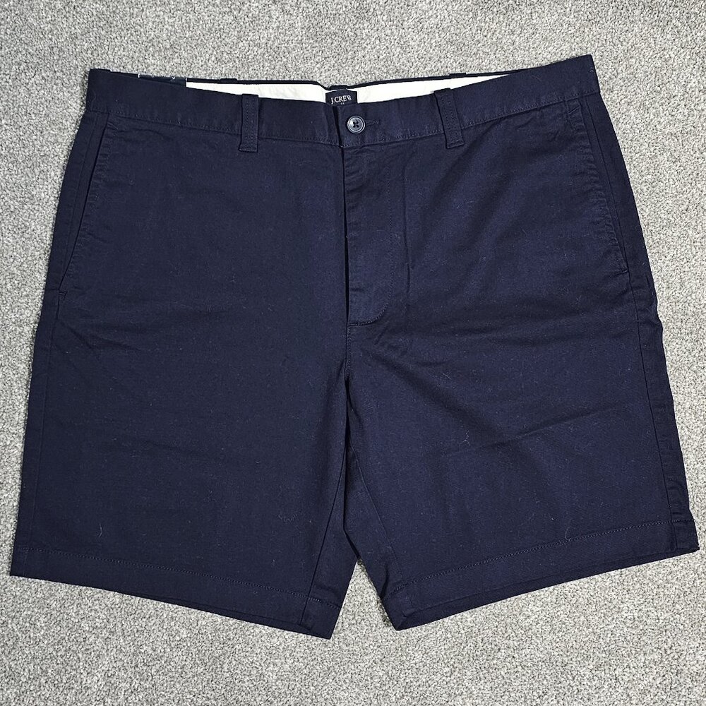 J. CREW re-imagined CHINO SHORTS navy FLAT FRONT 9" inseam STYLE #h5020